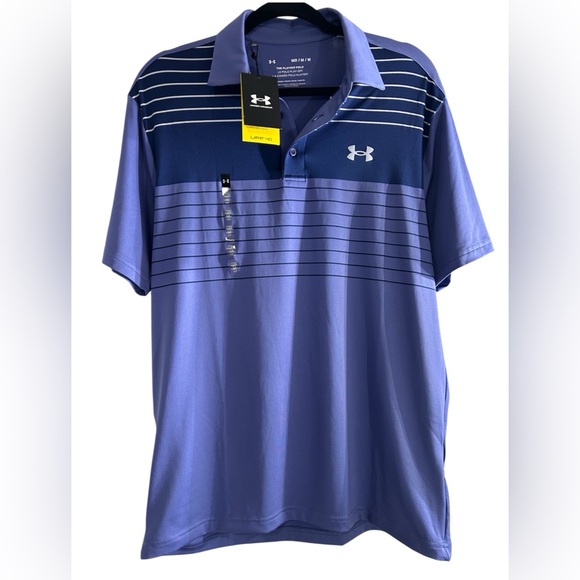 Under Armour Other - Under Armour Men's Blue and White Striped Polo, The Playoff Polo, NWT, Size M